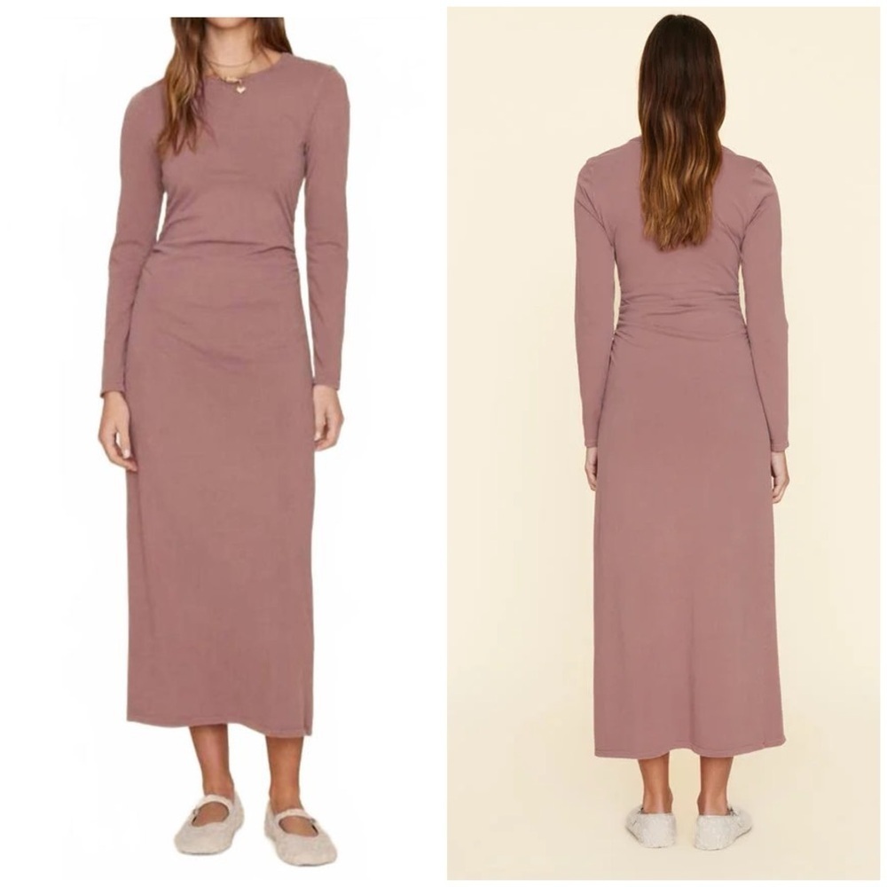 Xirena Wiley Maxi Dress Long Sleeve 100% Cotton Dark Rose Sz S NWT